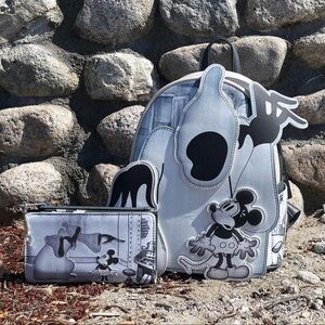Loungefly Disney HAUNTED HOUSE MICKEY Skeleton Dance Backpack & Wallet Set - HTF